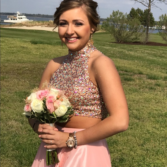 Pink Sherri Hill Two Piece Dress - Picture 1 of 4